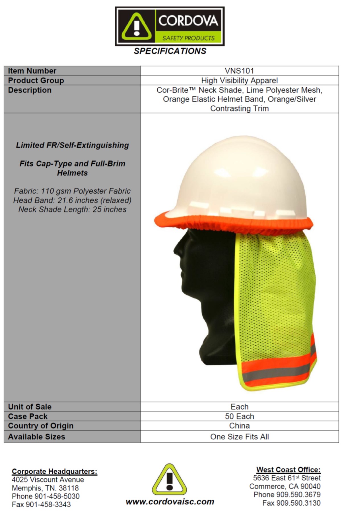 fr hard hat neck shade